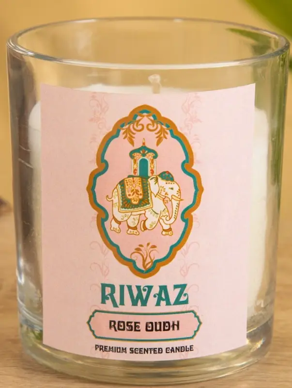 Свеча ароматическая в стекле  "Роза" соевый воск 120гр