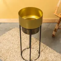 Кашпо на подставке &laquo;Золото Скифов&raquo;, 28&times;28&times;74 см, железо