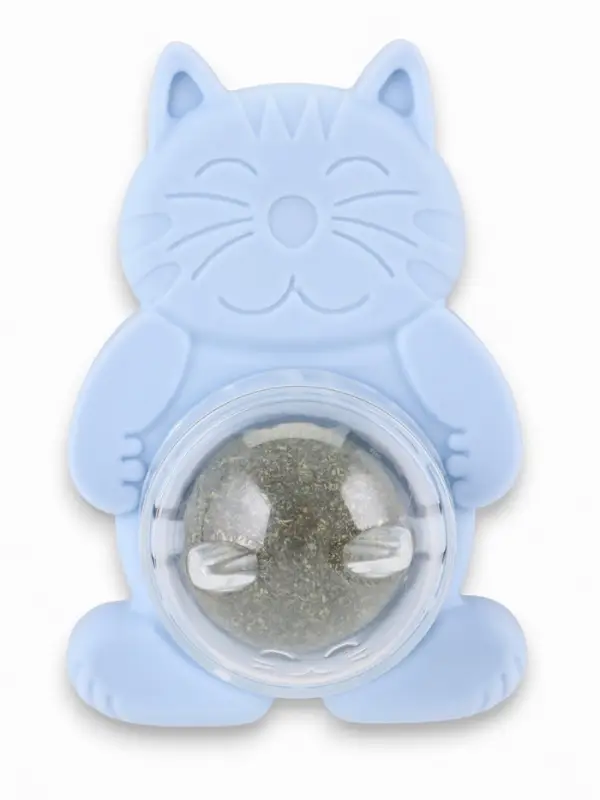 Игрушка для кошек из кошачьей мяты "Большой Кот" на основании, 4,5х6х6 см, синий