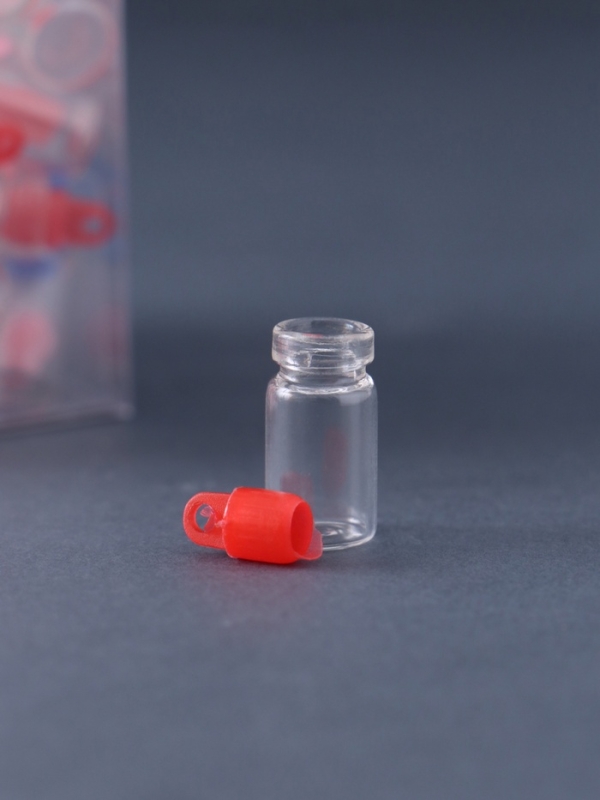 Декор для творчества стекло "Баночка с пробкой с петелькой"  набор 100  шт 1,1х1,1х2,2 см