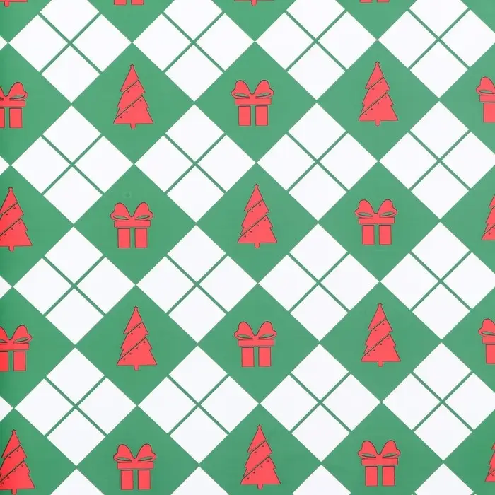 Пленка упаковочная для цветов, &laquo;Новогодний калейдоскоп&raquo;, зелёная 56 см&times;56 см