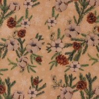 Упаковочная бумага на новый год крафтовая &laquo;Шишки&raquo; , 70 х 100 см