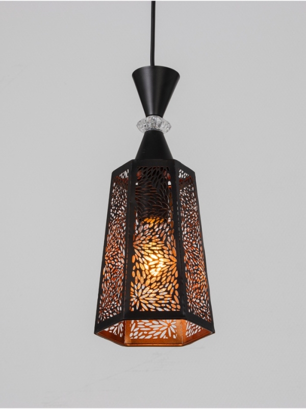 Светильник "Цветы" 1х40Вт Е27 черный 15х15х35+100см