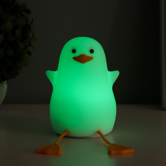 Ночник-мякиш "Уточка" LED USB АКБ бело-желтый 9х9х20 см