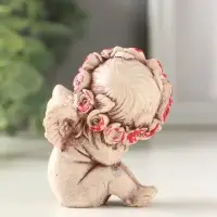 Статуэтка "Ангел в венке" 7 см, состаренный эффект, слоновая кость,