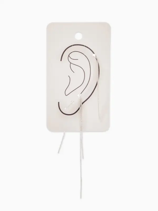 Серьги "Протяжка", цвет серебро