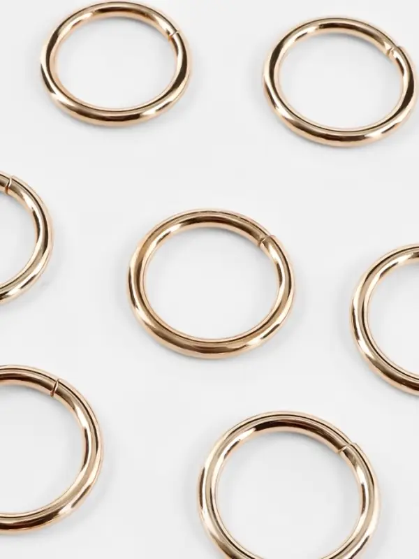 Кольца для сумок, d=20 мм, толщина - 3 мм, 10 шт., цвет золотой