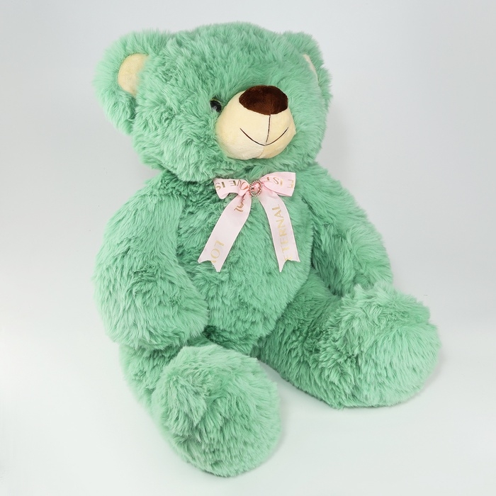 Мягкая игрушка "Медведь" с бантиком, 80 см, цвет зеленый