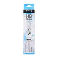 Карандаш чернографитный НВ с ластиком, Линейка, корпус треугольный МИКС