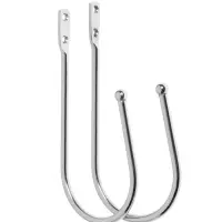 Крючок для штор ТУНДРА KS011, однорожковый, цвет хром, 2 шт