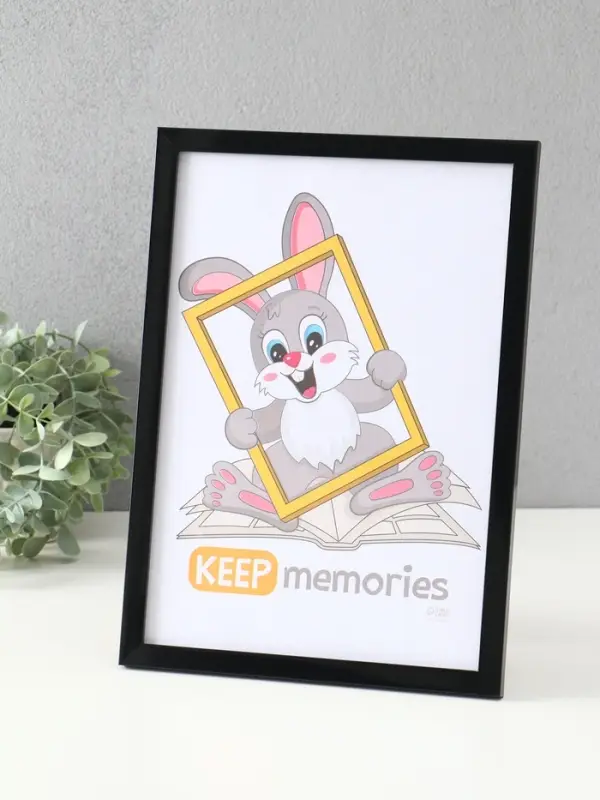 Фоторамка "Формат" 21х30 см,  с подножкой, набор 3 шт, (пластиковый экран), чёрный