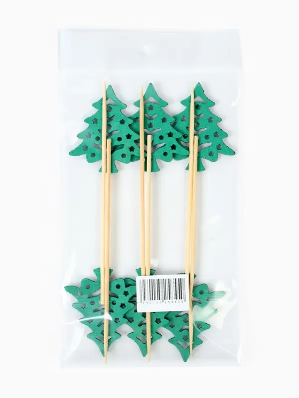 Шпажки "Зеленые елочки", набор 6 шт.