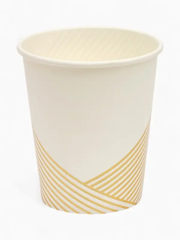 Набор стаканов белый с золотом 250 мл (10 шт)