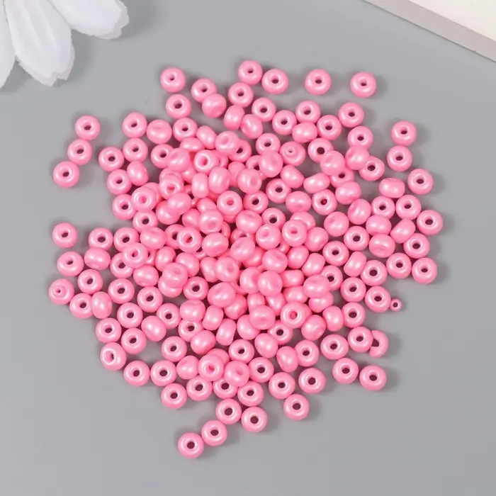 Бисер стекло 6/0 "Розовый щербет" 15 гр