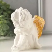 Фигурка гипс &laquo;Ангел спит&raquo;, 10&times;8&times;7 см, белый с позолотой