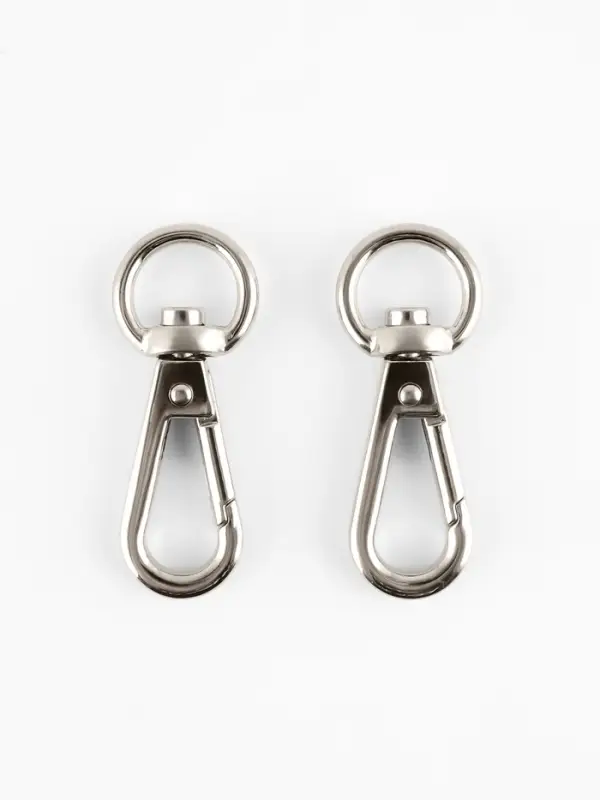 Карабины металл 6,2гр 4,2*1,6см/12*2мм (наб 2шт цена за наб) серебряный TR