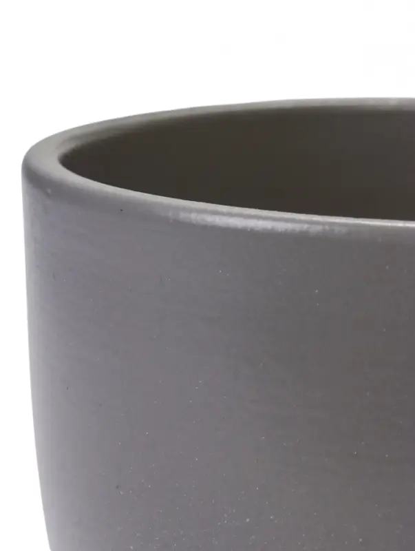 Горшок цветочный с поддоном 1,4 л, d15/h13 см серый керамика, "Туман" (М)