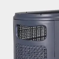 Плетёная корзина для белья с крышкой "Лён" 60л 43&times;20&times;80см, цвет графит