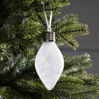 Елочный шар &laquo;Снежный шар&raquo; 7x14 см, 1 LED, LR44x3 (в комплекте), свечение тёплое белое