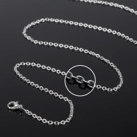 Цепочка с карабином L=70 см (набор 5 шт.) 5&times;3 мм, СМ-1935, цвет серебро