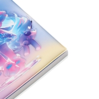 Записная книжка подарочная на гребне 80л,линия, цветной блок,облож.ПВХ 3D Аниме(17,7х13,7см)   10539