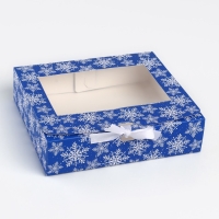 Коробка новогодняя складная &laquo;Снежинки&raquo; 20 х18 х 5 см, Новый год