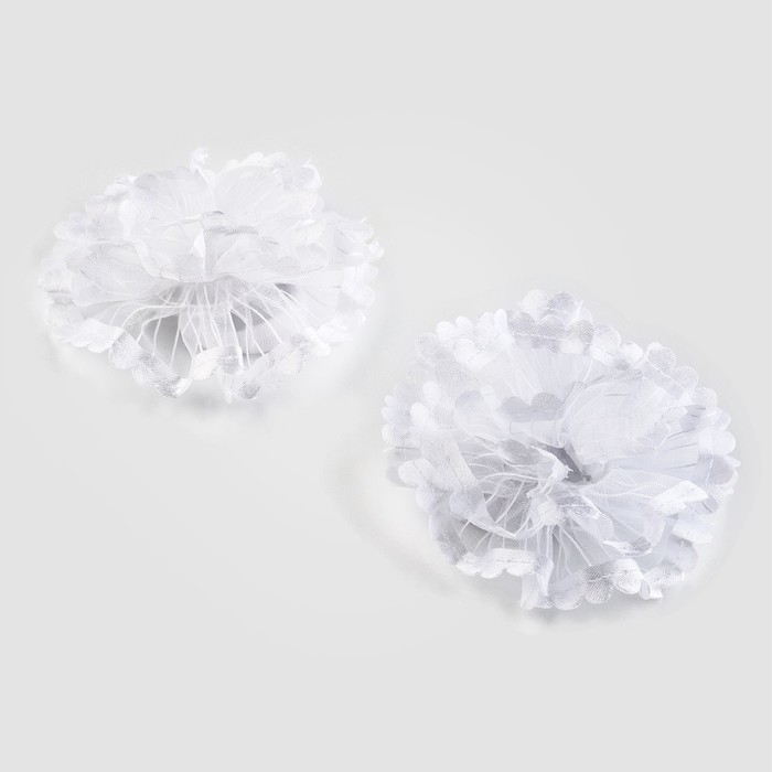 Бант для волос на резинке, белый, 2 штуки, 7 см, Холодное сердце