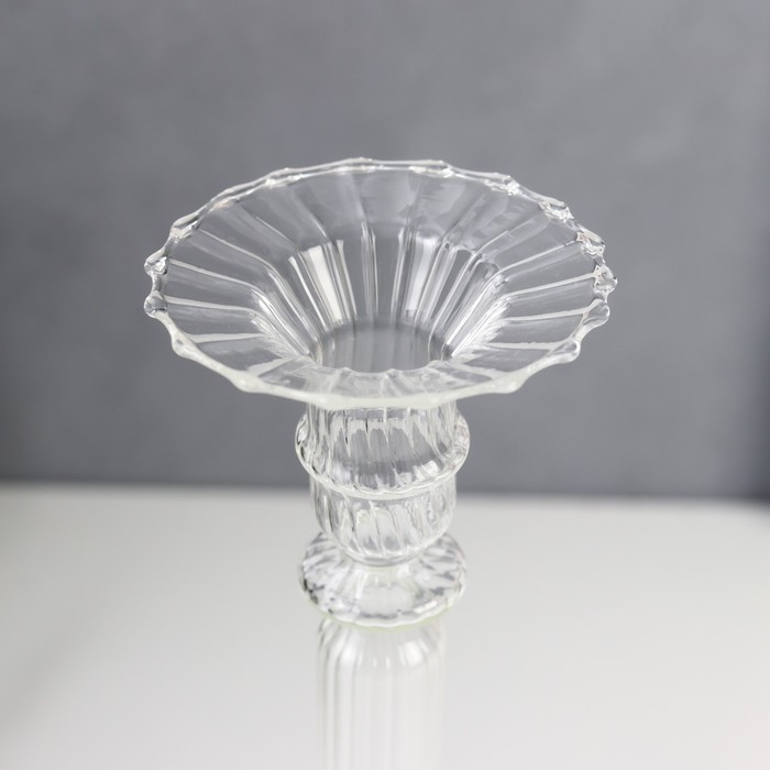 Подсвечник стекло на 1 свечу "Аверон" прозрачный 30х7,5х7,5 см