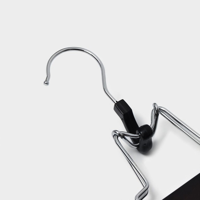 Вешалка для брюк и юбок Доляна, 25&times;16,5 см, зажим, цвет тёмное дерево