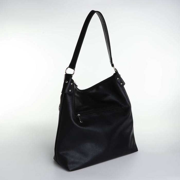 Сумка-мешок на молнии, TEXTURA, средний размер, цвет чёрный