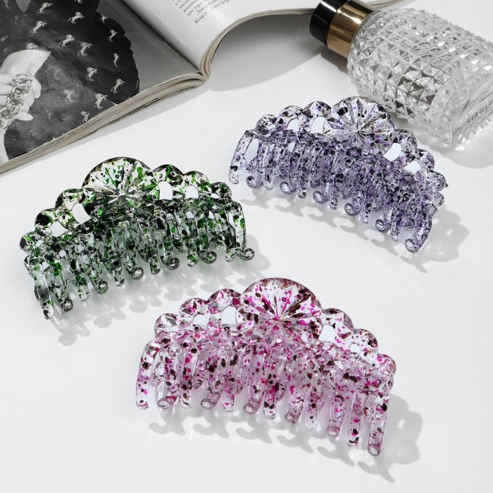 Краб для волос "Бетуль" узор, 9 см, микс