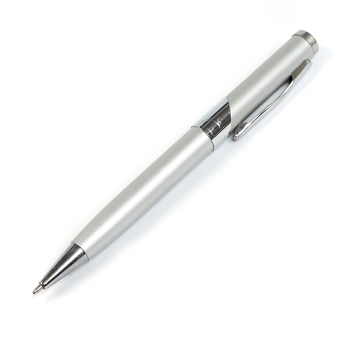Ручка подарочная, шариковая "Бизнес" в пластиковом футляре, поворотная, серебристая