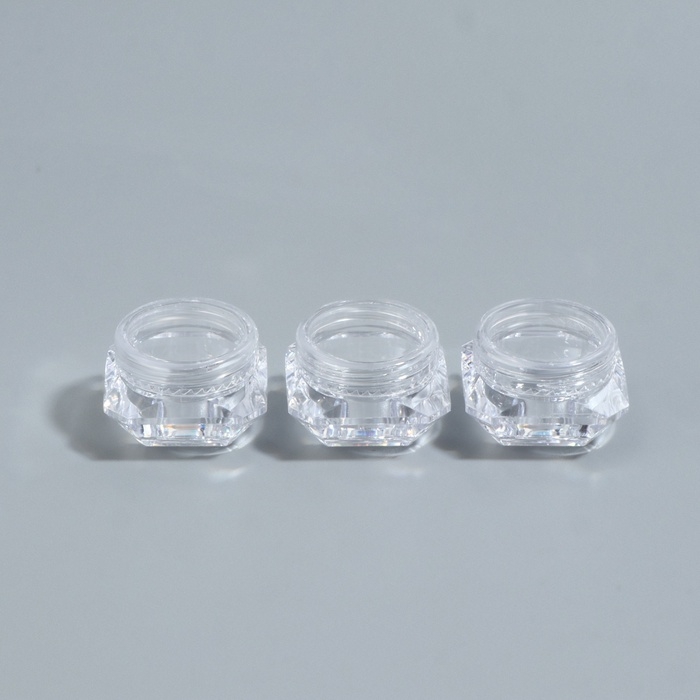 Баночки для хранения, набор - 3 шт, 5 мл, цвет прозрачный