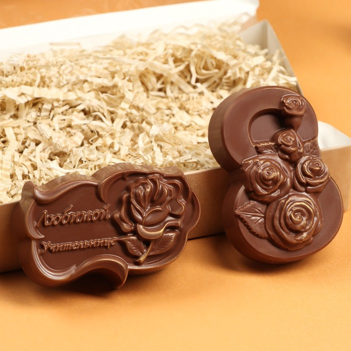 Шоколадные фигурки, 2 в 1 &laquo;Любимой учительнице + 8 марта. Розы&raquo;, 160 г