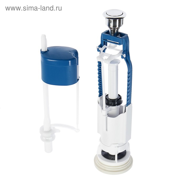 Арматура для смывных бачков "УКЛАД" - 2, с нижней подводкой 1/2", однокнопочная, хром