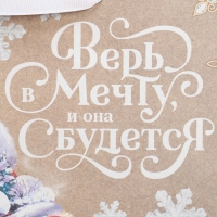 Пакет подарочный новогодний крафтовый горизонтальный &laquo;Дедушка Мороз&raquo;, ML 27 х 23 х 11.5 см, Новый год