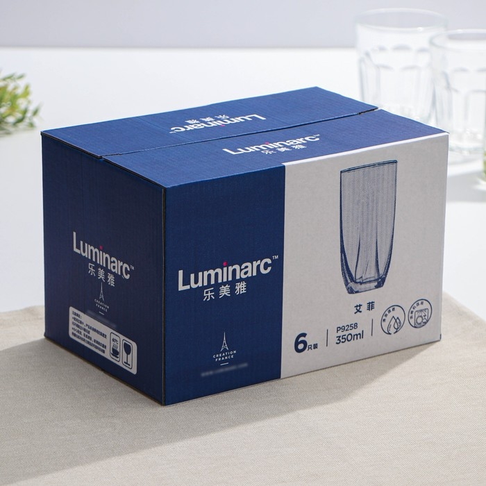 Набор стеклянных высоких стаканов Luminarc EIFFEL, 350 мл, 6 шт, цвет прозрачный