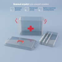Аптечка, 24&times;17&times;13 см, прозрачный корпус