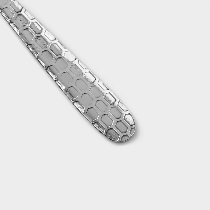 Набор ложек чайных из нержавеющей стали Доляна &laquo;Соты&raquo;, длина 15 см, 6 шт, цвет серебряный