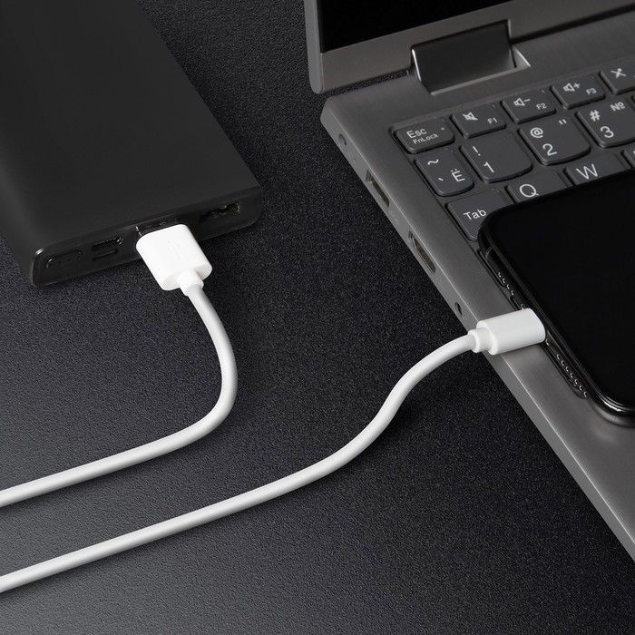 Кабель Windigo, Lightning - USB, 2 А, зарядка + передача данных, TPE оплетка, 1 м, белый