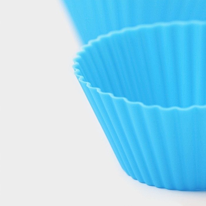 Набор форм для выпечки Доляна &laquo;Риб.Круг&raquo;, силикон, 7&times;3,3 см, 6 шт, цвет МИКС