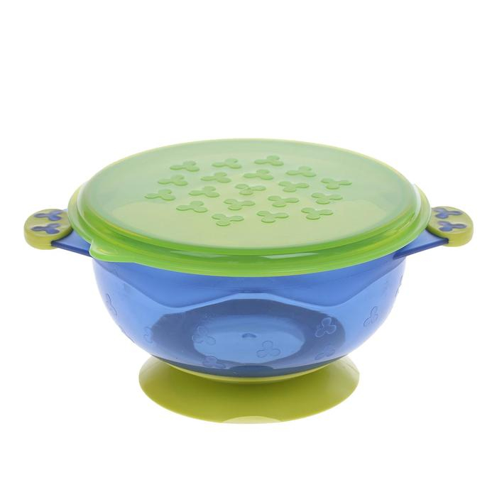 Набор детской посуды для кормления/хранения: миски на присоске, 3 шт.,150, 250, 350 мл. с крышками, от 5 мес.