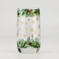 Новый год. Стакан стеклянный &laquo;Зимние цветы&raquo;, 330 мл