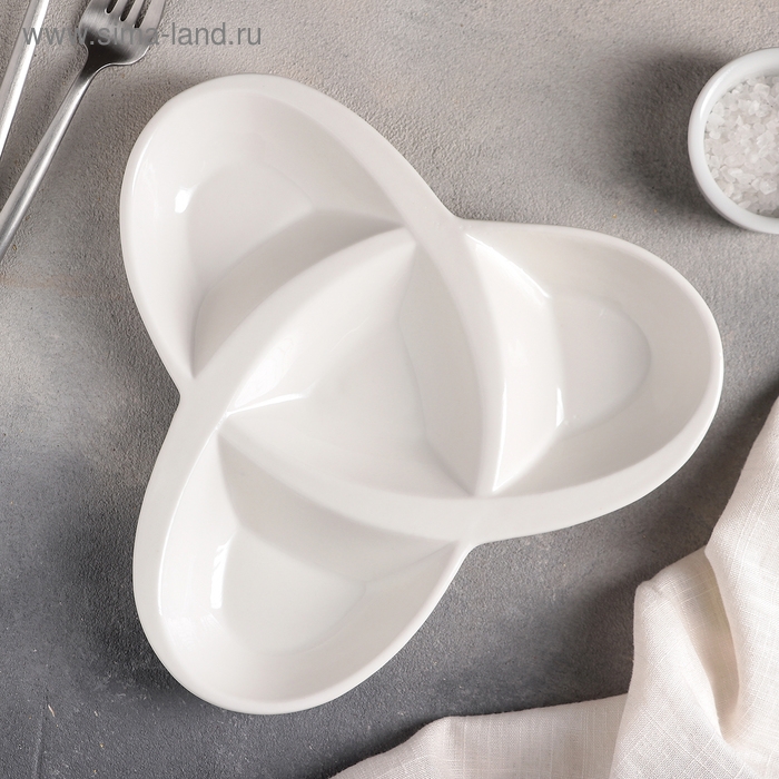 Менажница керамическая 4 ячейки &laquo;Трикветр&raquo;, 21&times;2,5 см