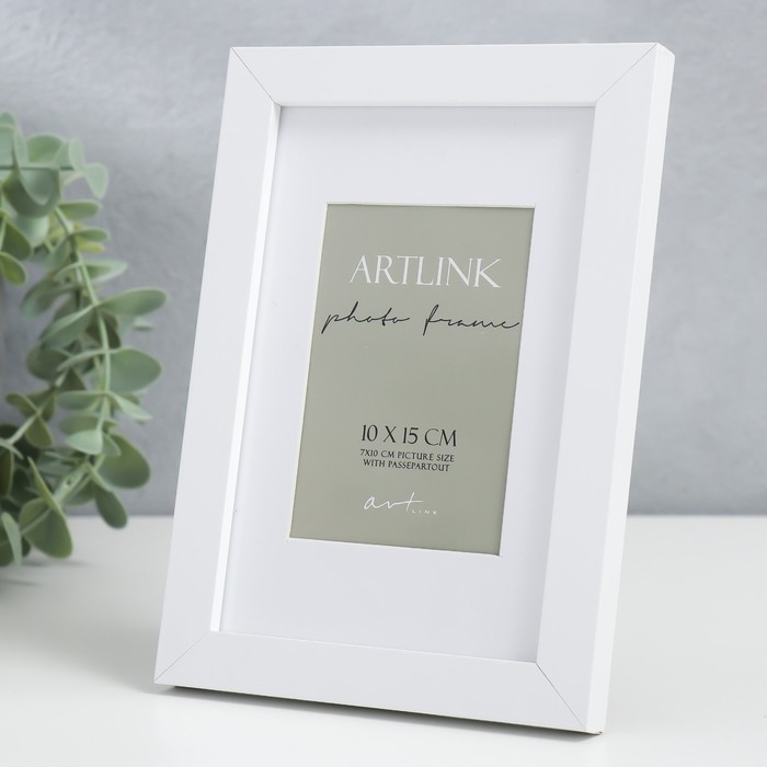 Фоторамка МДФ "Ellis" 10x15 см, с паспарту, белый