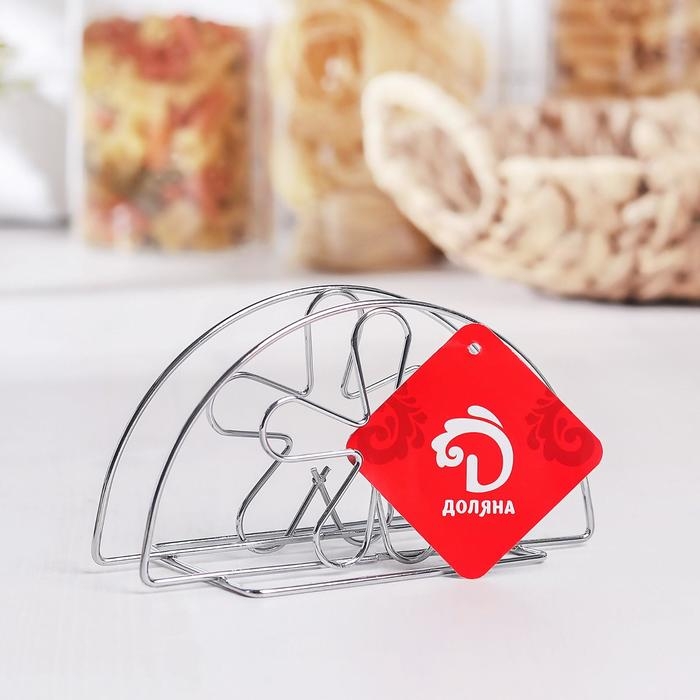 Салфетница Доляна &laquo;Цветок&raquo;,13&times;6&times;7,5 см, цвет серебряный