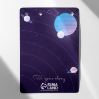 Кулоны &laquo;Неразлучники&raquo; космонавт и летающая тарелка, цвет сине-белый в серебре, 40 см