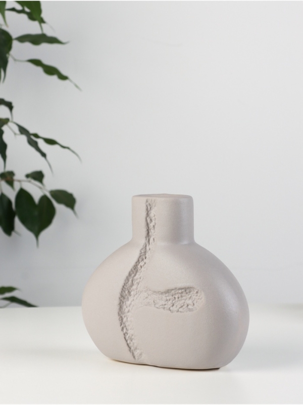 Ваза керамика настольная "Бранвен" 15х15 см, серый