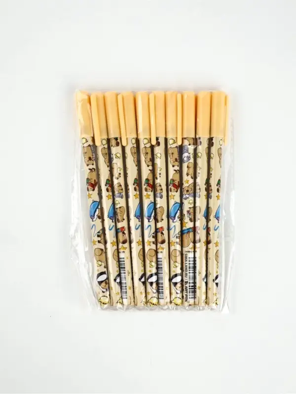 Ручка пластик пиши-стирай с колпачком "Капибара", синяя паста, гелевая 0,5 мм