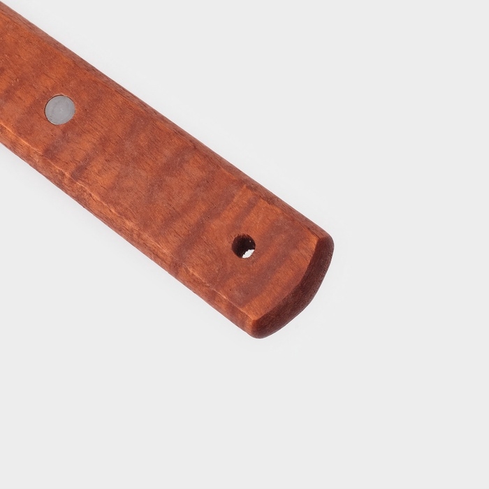 Лопатка кондитерская изогнутая, 30&times;7 см, нержавеющая сталь, деревянная ручка